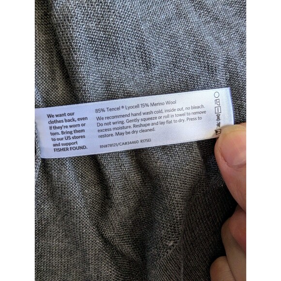 Eileen Fisher Long Open Front Merino Wool Blend Cardigan Sweater Women’s S - Picture 5 of 7